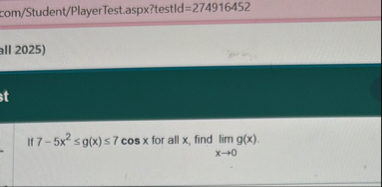 com / Student / PlayerTest . aspx?testId = 2 7 4