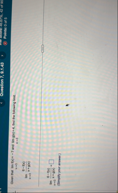 Question 7 , 9 . 1 . 4 3 Points: 0 of 5 Given