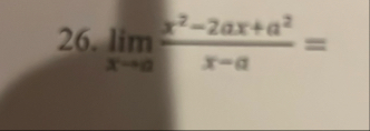 lim x a x 2 - 2 a x a 2 x - a =