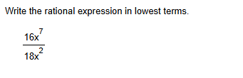 Write the rational expression i n lowest terms. 1