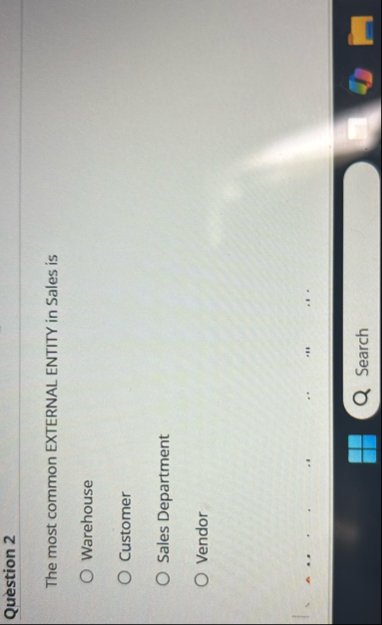 Question 2 The most common EXTERNAL ENTITY in