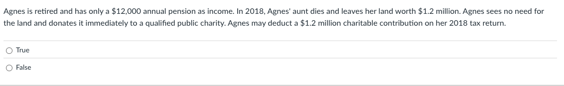 Agnes is retired and has only a \ ( \ $ 1 2 , 0 0