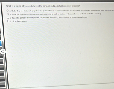 What is a major difference between the periodic