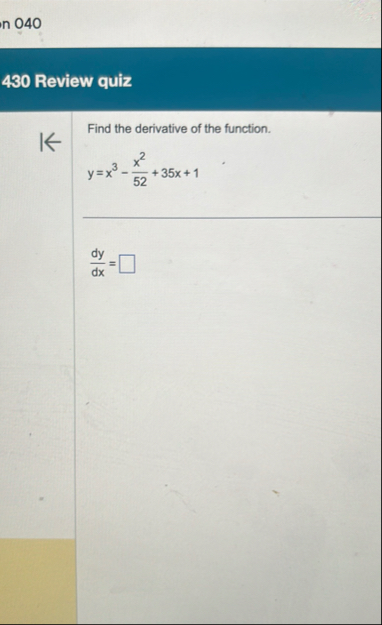 n 0 4 0 4 3 0 Review quiz Find the derivative of