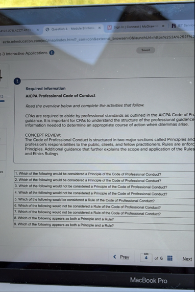 4 1 2 3 . 2 7 1 ACCT 4 1 2 3 . x Question 4 -