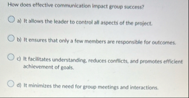 How does effective communication impact group