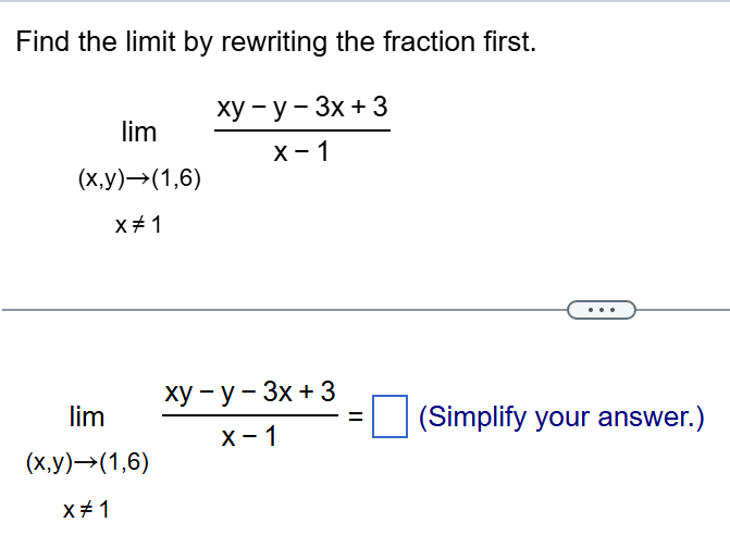 Find the l i m i t b y rewriting the fraction
