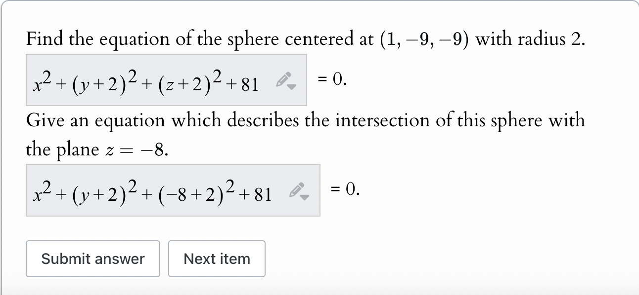 1 , - 9 , - 9 = 0 . Give an equation which