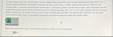 A . 5 - par Thanury bond has a 4 . 4 5 ts yeld, A