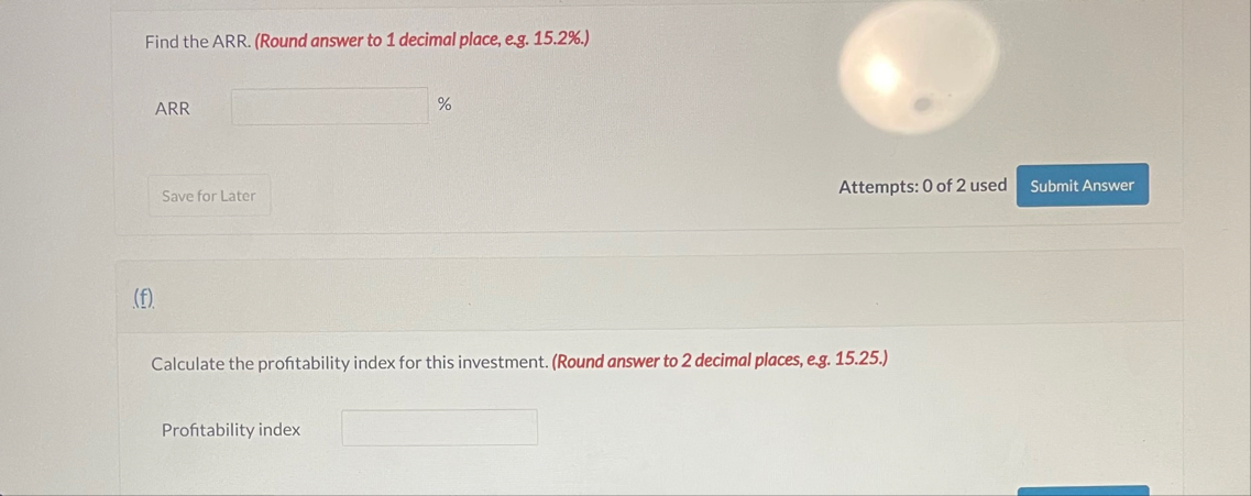 Find the ARR. ( Round answer to 1 decimal place,
