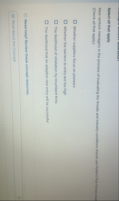 Select all that apply New venture managers in the