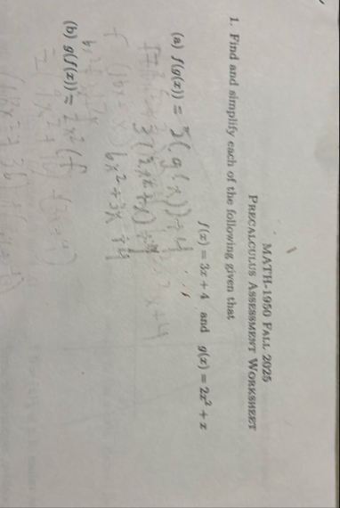 MATH - 1 9 5 0 FALL 2 0 2 5 Precalculus