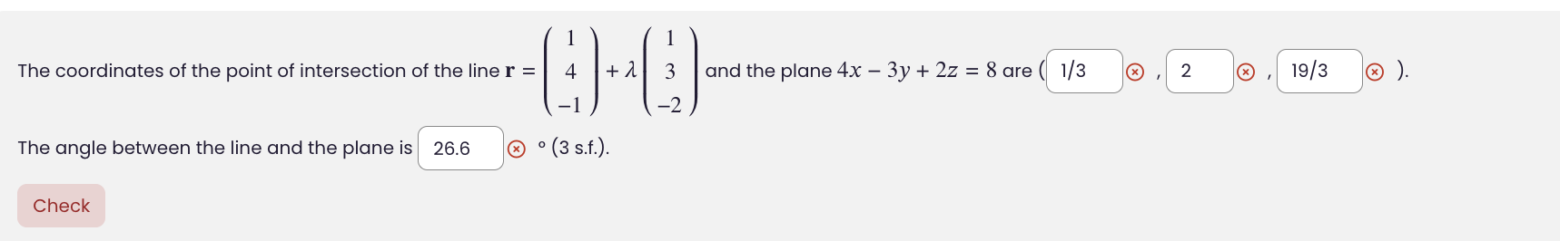 The coordinates o f the point o f intersection o