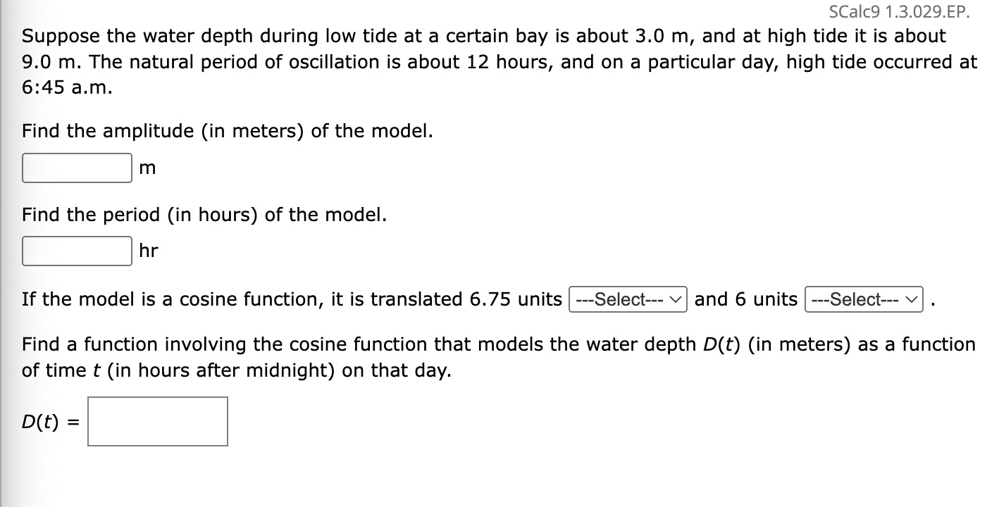 If the model is a cosine function, it is