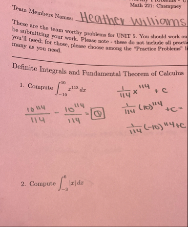 Team Members Names: Math 2 2 1 : Champney These