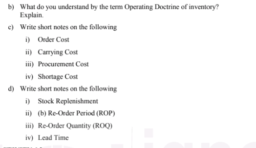 b ) What do you understand by the term Operating