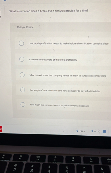 What information does a break - even analysis