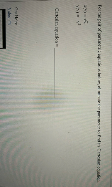 For the pair of parametric equations below,