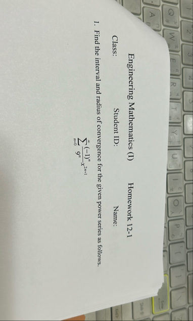 Engineering Mathematics ( I ) Find the interval