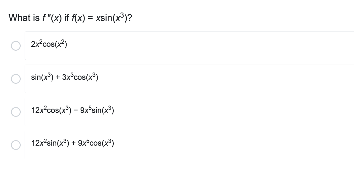 What i s f ' ' ( x ) i f f ( x ) = x s i n ( x 3