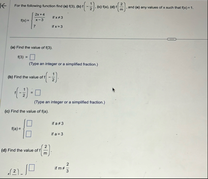 For the following function find ( a ) f ( 3 ) , (