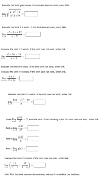 lim x 1 2 - x 2 + 1 8 * x + 9 2 = m x 3 - 5 x + 1