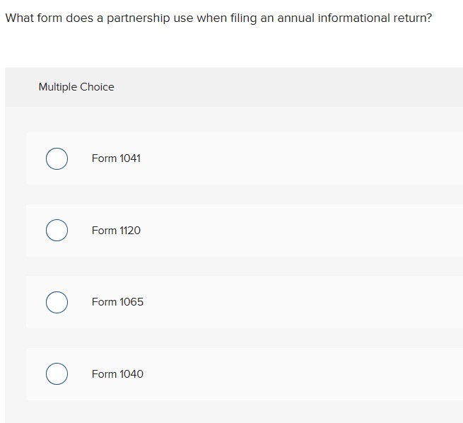 What form does a partnership use when filing an