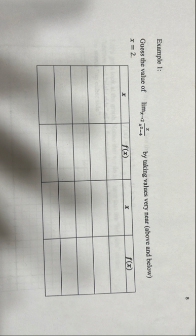 8 Example 1 : Guess the value of lim x 2 x x 2 -