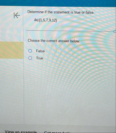 Determine if the statement is true or false. 4 i