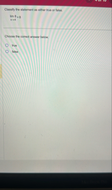 Classify the statement as either true or false.