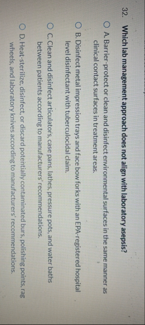 Which lab management approach does not align with