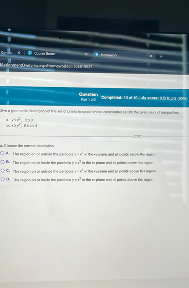 Question Part 1 ct 2 Completed: 1 0 of 1 0 My