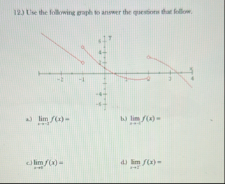 1 2 . ) Use the following graph to answer the