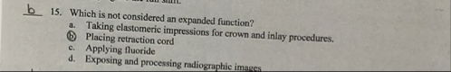 b 1 5 . Which is not considered an expanded