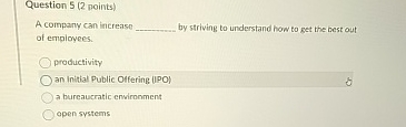 Question 5 ( 2 points ) A company can increase q