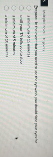6 Multiple Choice 1 0 points Prepare: In the
