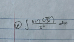 ( 6 ) s i n ( x ) x 2 d x