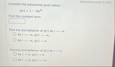 Consider the polynomial given below.