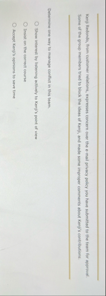 Kenji Redondo, from customer relations, expresses