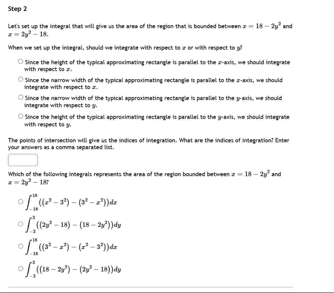 Step 2 Let's set u p the integral that will give