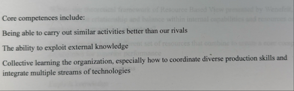 Core competences include: Being able to carry out