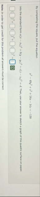 By completing the square, put the equation x 2 -