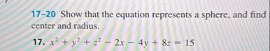 1 7 - 2 0 Show that the equation represents a