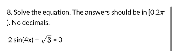 Solve the equation. The answers should be in ) .