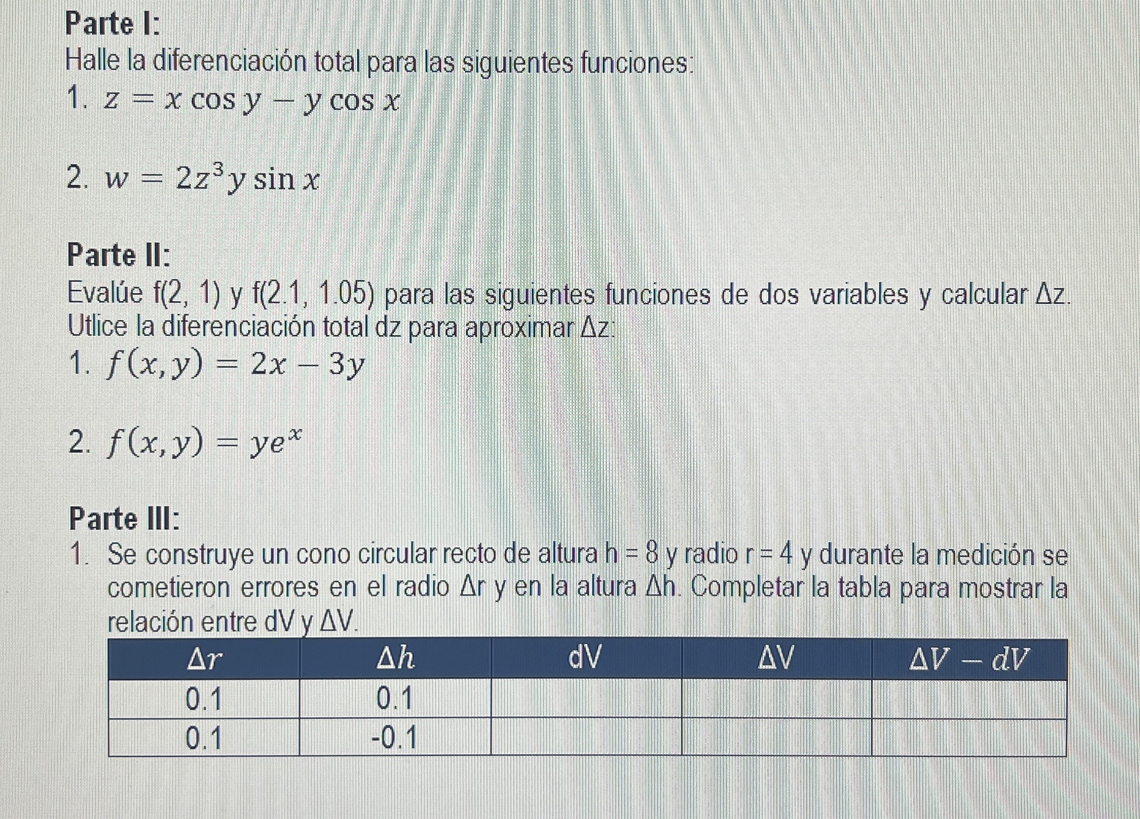 z = x c o s y - y c o s x