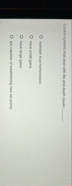 Control systems that deal with life - and - death