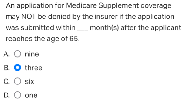 An application for Medicare Supplement coverage