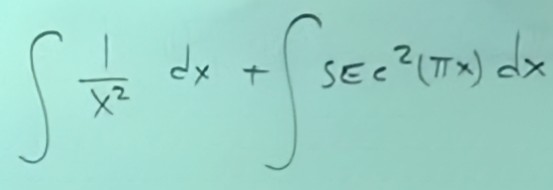 1 x 2 d x + s e c 2 ( x ) d x