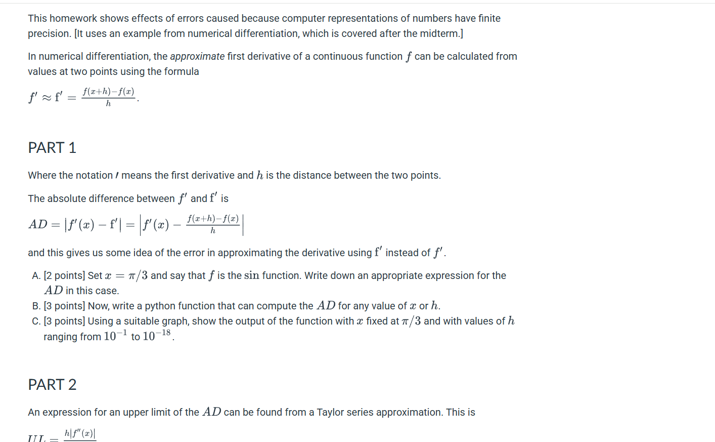 This homework shows effects o f errors caused