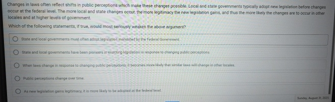 Changes in laws often reflect shifts in public